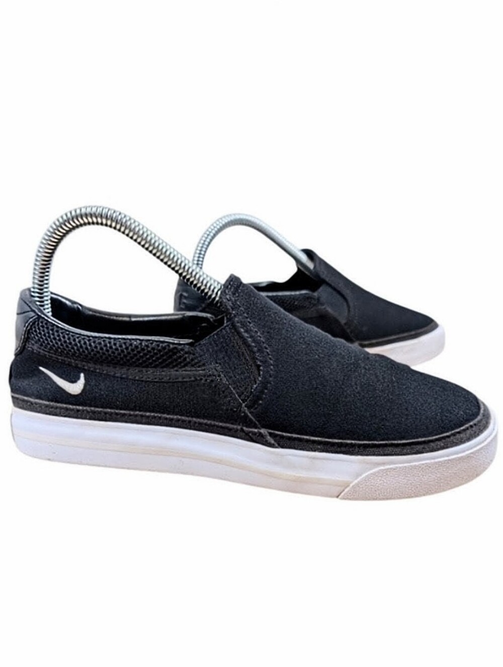 Nike Court Legacy Slip On Black White Sneaker Tennis Shoes Women's Size 7 Canvas